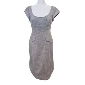 Susana Monaco Grey Lambswool Sheath Corpcore Minimalist Dress 6